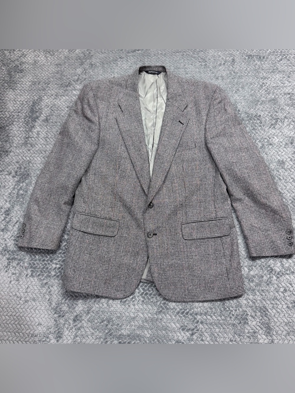 Vintage Burberrys' Men’s Glen Plaid Wool Blazer Jacket
